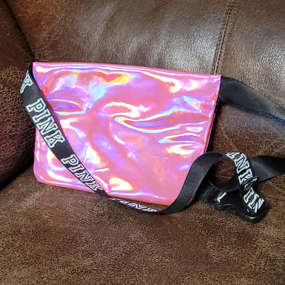 "Pinkish" Iridescent Fanny Pack, Pink-like, N0T Victoria's Secret (400) - Picture 3 of 8